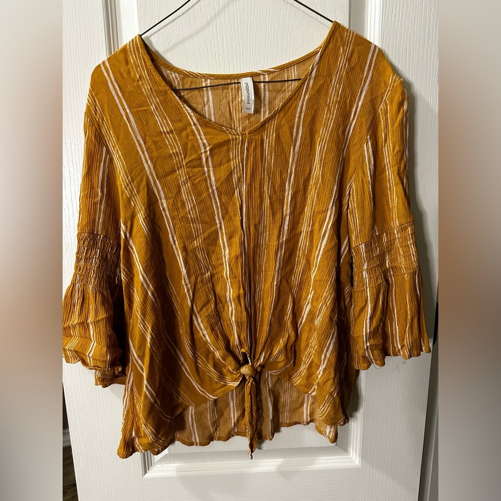 Peppermint Blouse- Yellow Stripes